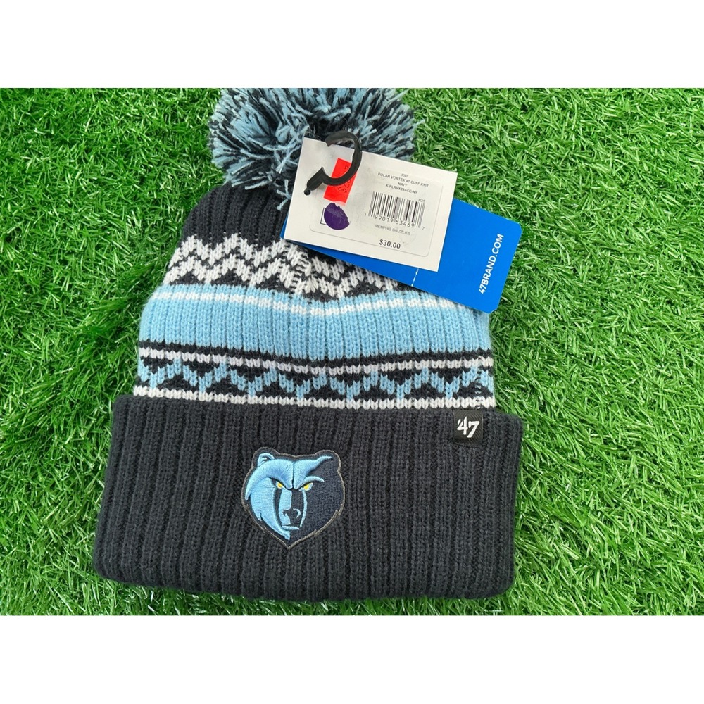 47 BrandMemphis Grizzlies KidsPolar Vortex Cuff Knit Beanie Navy K-PLRVX29ACE-NY